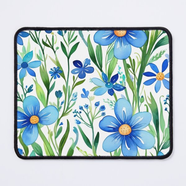 Item preview, Vibrant blue flowers and intricate foliage designed and sold by Giuseppe Cammino.
