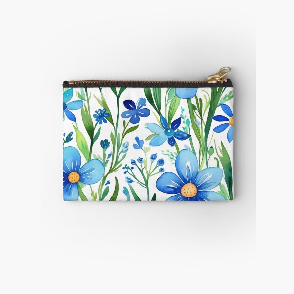 Item preview, Vibrant blue flowers and intricate foliage designed and sold by Giuseppe Cammino.