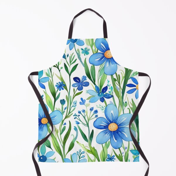 Item preview, Vibrant blue flowers and intricate foliage designed and sold by Giuseppe Cammino.