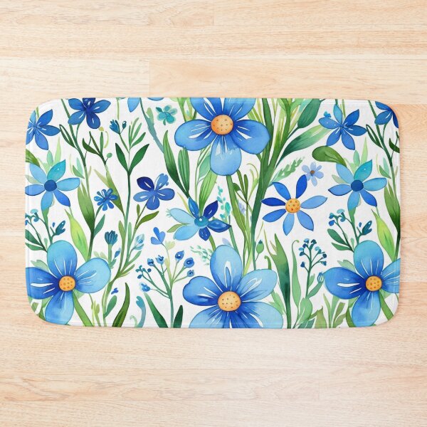 Item preview, Vibrant blue flowers and intricate foliage designed and sold by Giuseppe Cammino.