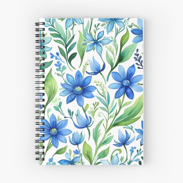 Item preview, Vibrant blue flowers and intricate foliage designed and sold by Giuseppe Cammino.