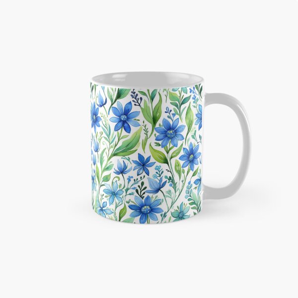 Item preview, Vibrant blue flowers and intricate foliage designed and sold by Giuseppe Cammino.