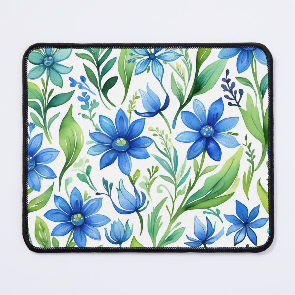 Item preview, Vibrant blue flowers and intricate foliage designed and sold by Giuseppe Cammino.