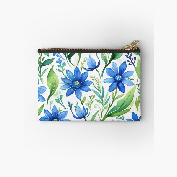 Item preview, Vibrant blue flowers and intricate foliage designed and sold by Giuseppe Cammino.