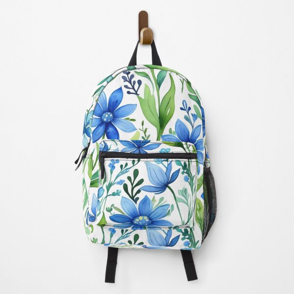 Item preview, Vibrant blue flowers and intricate foliage designed and sold by Giuseppe Cammino.