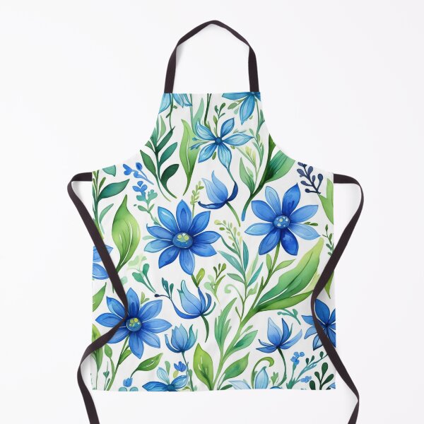 Item preview, Vibrant blue flowers and intricate foliage designed and sold by Giuseppe Cammino.