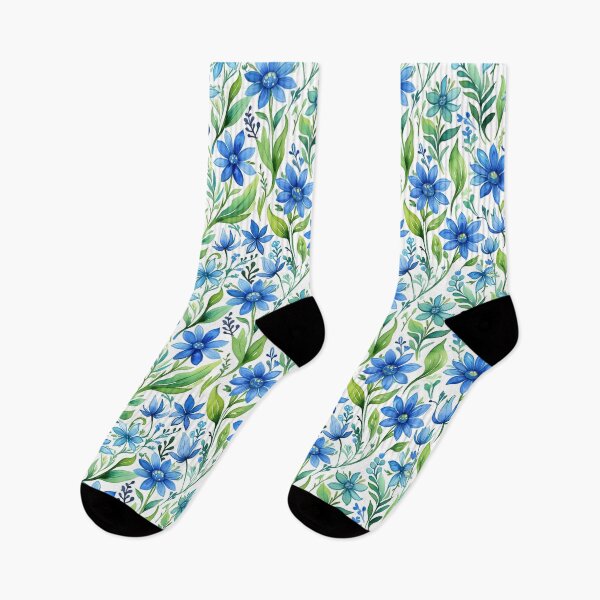 Item preview, Vibrant blue flowers and intricate foliage designed and sold by Giuseppe Cammino.
