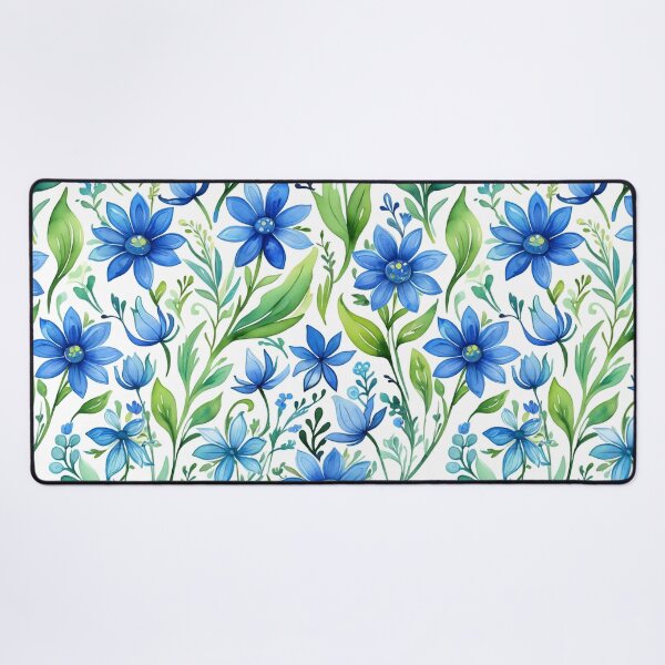 Item preview, Vibrant blue flowers and intricate foliage designed and sold by Giuseppe Cammino.