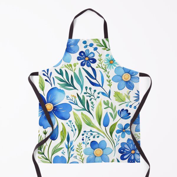 Item preview, Vibrant blue flowers and intricate foliage designed and sold by Giuseppe Cammino.