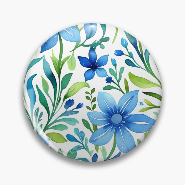 Item preview, Vibrant blue flowers and intricate foliage designed and sold by Giuseppe Cammino.