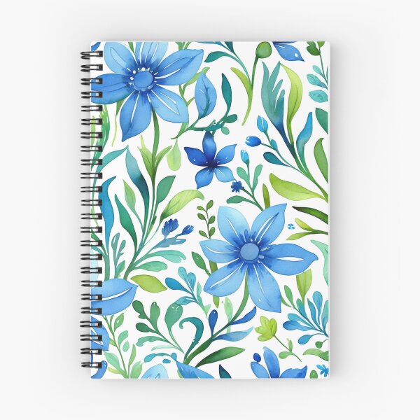 Item preview, Vibrant blue flowers and intricate foliage designed and sold by Giuseppe Cammino.