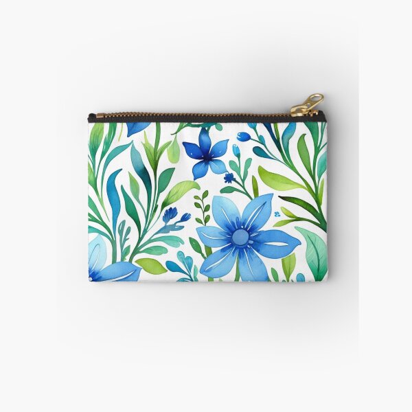 Item preview, Vibrant blue flowers and intricate foliage designed and sold by Giuseppe Cammino.