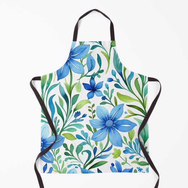 Item preview, Vibrant blue flowers and intricate foliage designed and sold by Giuseppe Cammino.