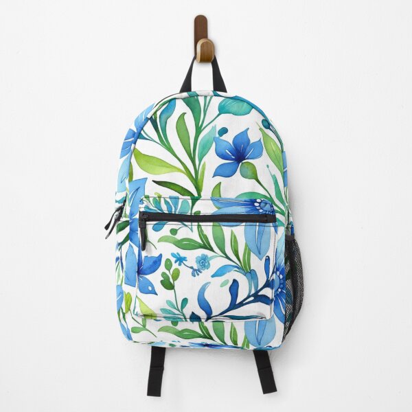 Item preview, Vibrant blue flowers and intricate foliage designed and sold by Giuseppe Cammino.