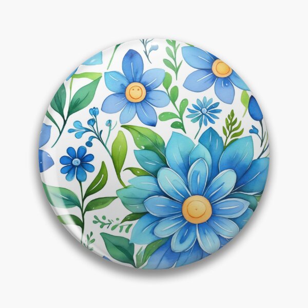 Item preview, Vibrant blue flowers and intricate foliage designed and sold by Giuseppe Cammino.