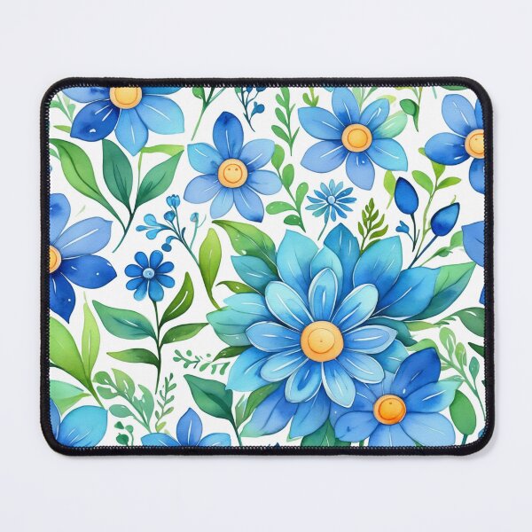 Item preview, Vibrant blue flowers and intricate foliage designed and sold by Giuseppe Cammino.