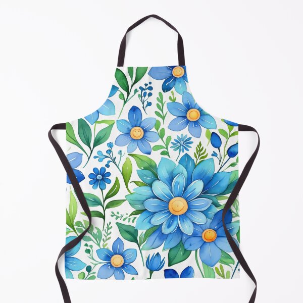 Item preview, Vibrant blue flowers and intricate foliage designed and sold by Giuseppe Cammino.