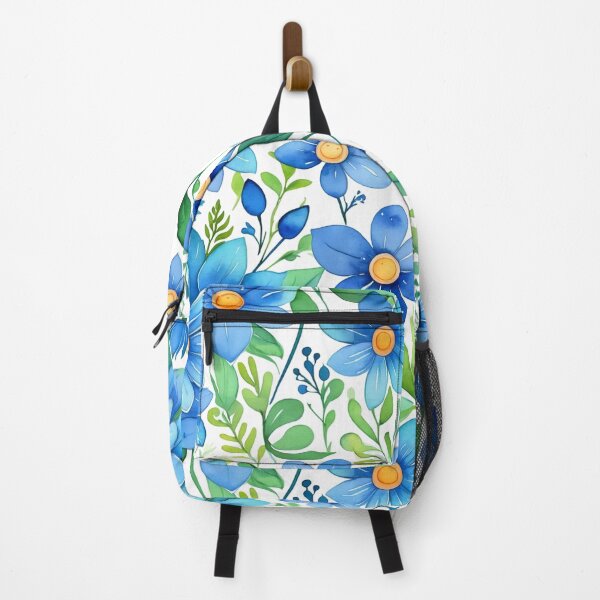 Item preview, Vibrant blue flowers and intricate foliage designed and sold by Giuseppe Cammino.