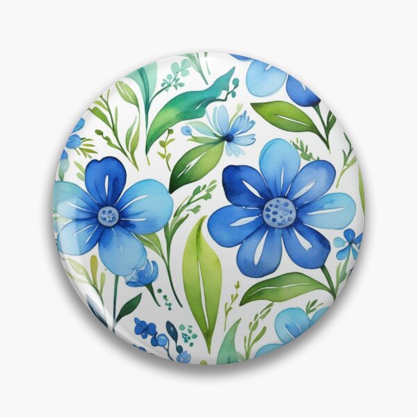Item preview, Vibrant blue flowers and intricate foliage designed and sold by Giuseppe Cammino.
