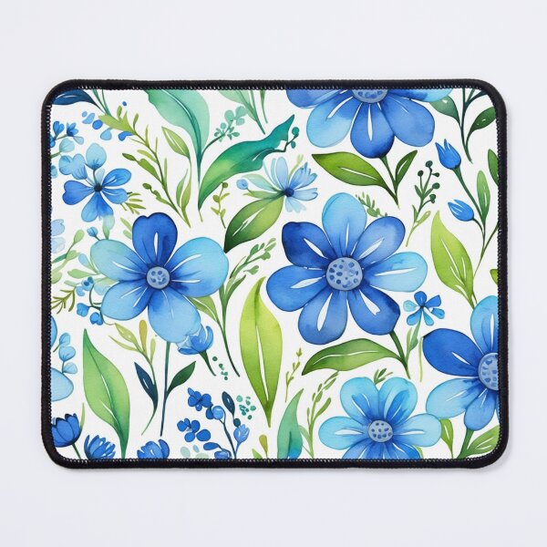 Item preview, Vibrant blue flowers and intricate foliage designed and sold by Giuseppe Cammino.