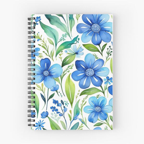 Item preview, Vibrant blue flowers and intricate foliage designed and sold by Giuseppe Cammino.