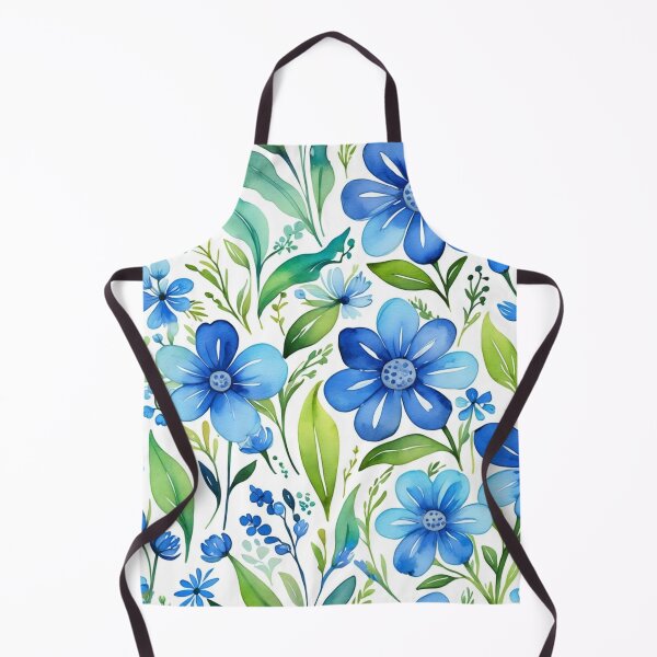 Item preview, Vibrant blue flowers and intricate foliage designed and sold by Giuseppe Cammino.
