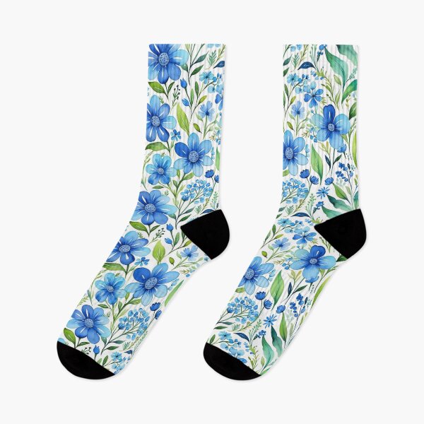 Item preview, Vibrant blue flowers and intricate foliage designed and sold by Giuseppe Cammino.