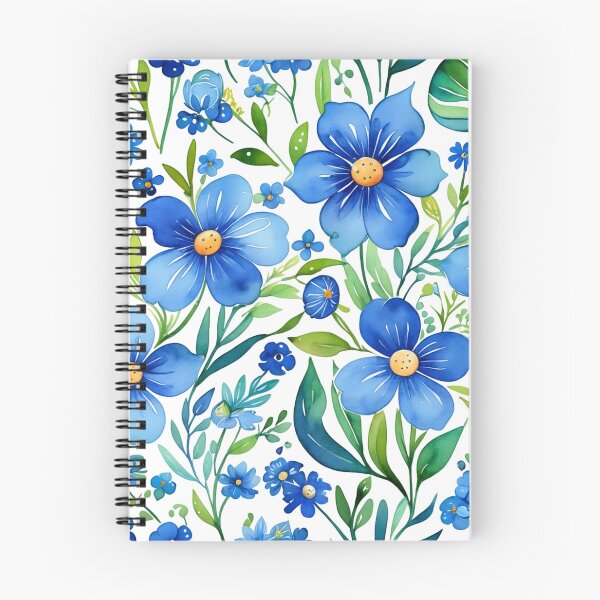 Item preview, Vibrant blue flowers and intricate foliage designed and sold by Giuseppe Cammino.