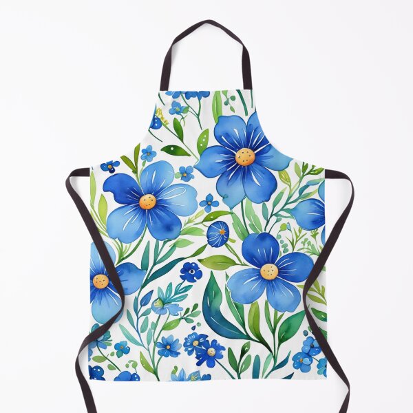 Item preview, Vibrant blue flowers and intricate foliage designed and sold by Giuseppe Cammino.