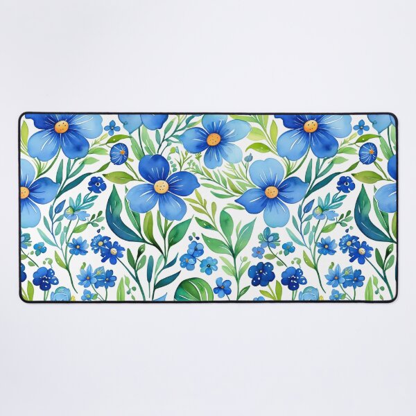 Item preview, Vibrant blue flowers and intricate foliage designed and sold by Giuseppe Cammino.