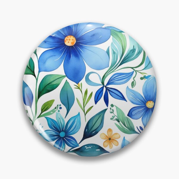 Item preview, Vibrant blue flowers and intricate foliage designed and sold by Giuseppe Cammino.