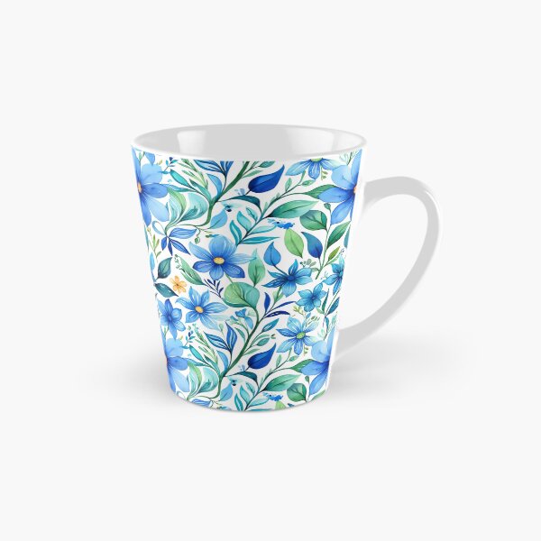 Item preview, Vibrant blue flowers and intricate foliage designed and sold by Giuseppe Cammino.