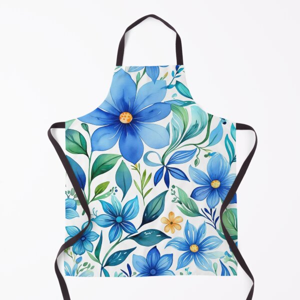 Item preview, Vibrant blue flowers and intricate foliage designed and sold by Giuseppe Cammino.