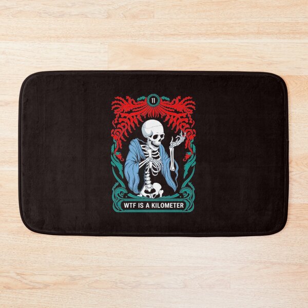 Item preview, WTF is a Kilometer, A Skeleton’s Existential Crisis, WTF, Skeleton, funnyfits70, Humor, Funny, retro, vintage, funny quotes, animal humor, designed and sold by FunnyFits70.