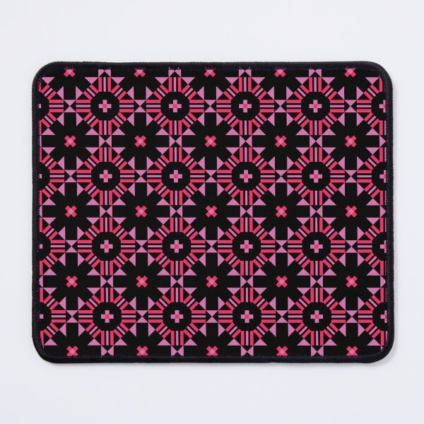Item preview, Minimalist Diamond Tile Pattern, Black and Pink, Cheater Quilt Pattern designed and sold by scome.