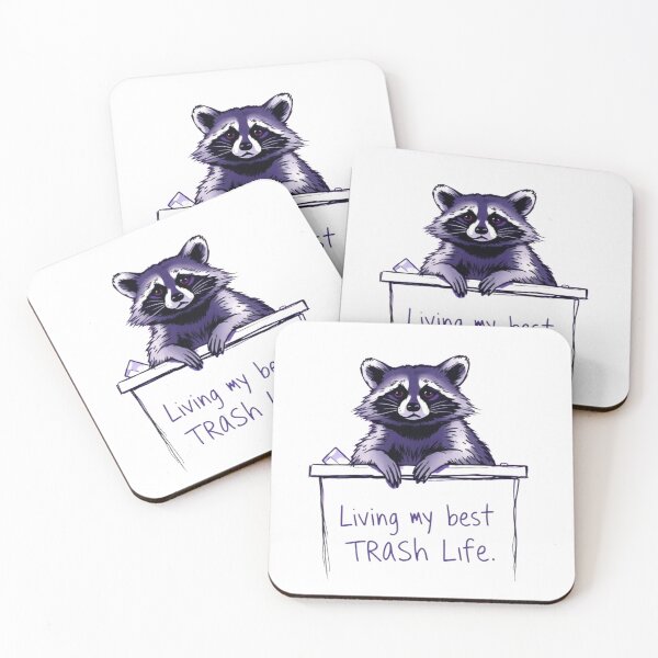 Item preview, ? Living My Best Trash Life – Funny Raccoon Aesthetic Sticker designed and sold by enerjik.