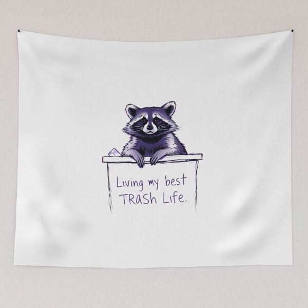 Item preview, ? Living My Best Trash Life – Funny Raccoon Aesthetic Sticker designed and sold by enerjik.
