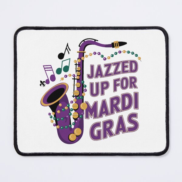 Item preview, Mardi gras New Orleans Louisiana - Jazzed Up for Mardi Gras Saxophone designed and sold by stickercuffs.