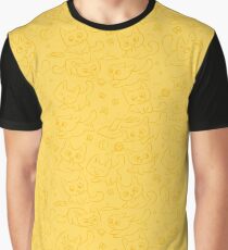 Small white cat with flower and butterfly Graphic T-Shirt