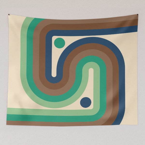 Item preview, Geometric Rainbow Midcentury Modern Pattern VVIII in old country side designed and sold by nineFlorals.