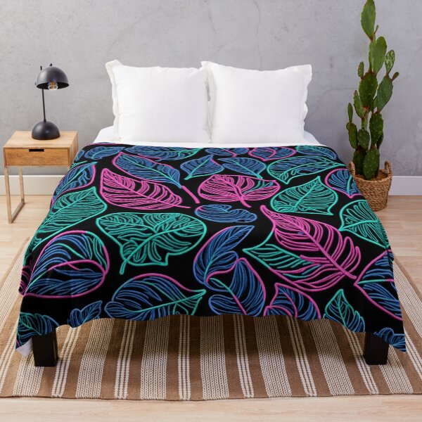 Item preview, Tropic leaves seamless pattern in neon colors designed and sold by Giuseppe Cammino.