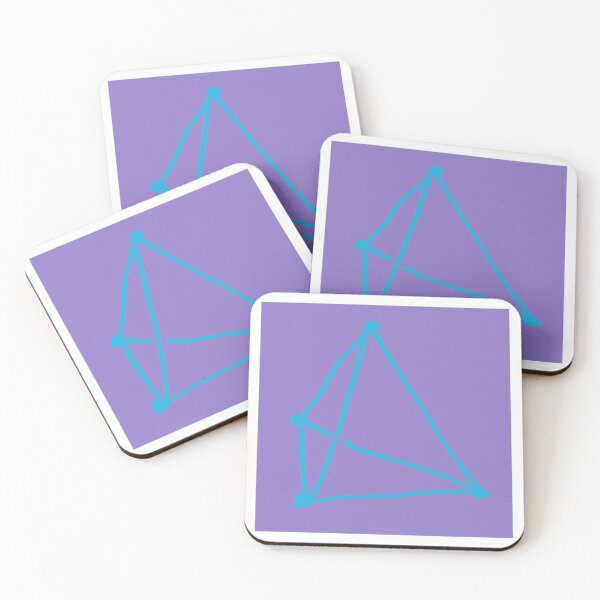 Item preview, Turquoise Blue Tetrahedron on Lavender Purple designed and sold by MagentaTwilight.