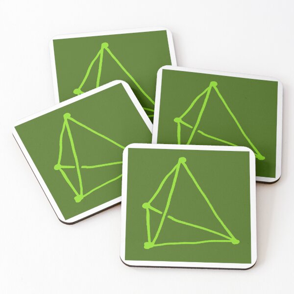 Item preview, Apple Green Tetrahedron on Olive Green designed and sold by MagentaTwilight.