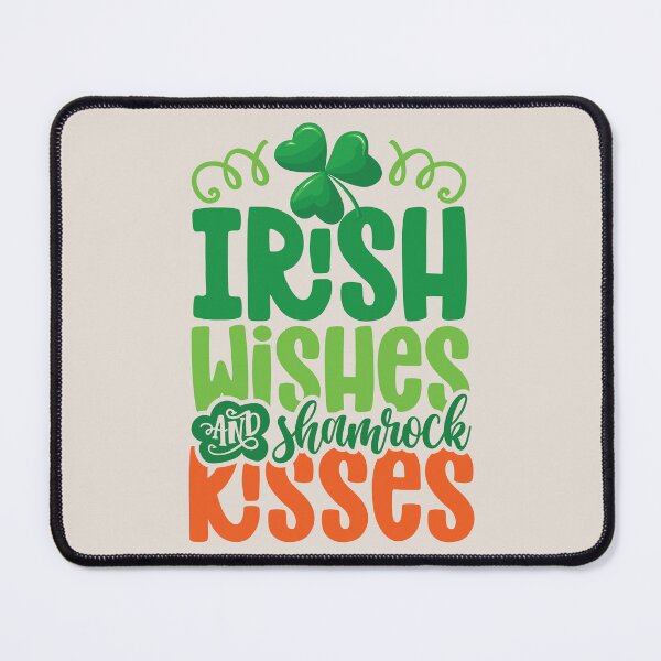 Item preview, Irish Wishes & Shamrock Kisses, St. Paddy’s Day Clover Pattern, Green, Irish, St. Patrick’s Day, New York, Chicago designed and sold by UPPrints.