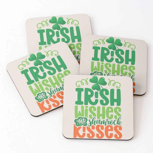 Item preview, Irish Wishes & Shamrock Kisses, St. Paddy’s Day Clover Pattern, Green, Irish, St. Patrick’s Day, New York, Chicago designed and sold by UPPrints.