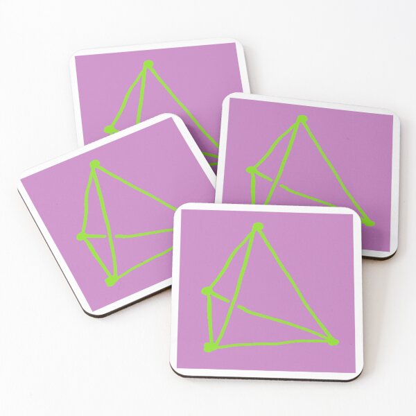 Item preview, Apple Green Tetrahedron on Powder Pink designed and sold by MagentaTwilight.