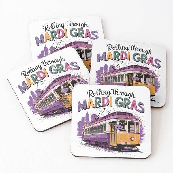 Item preview, Mardi gras New Orleans Louisiana - Rolling Through Mardi Gras Streetcar  designed and sold by stickercuffs.