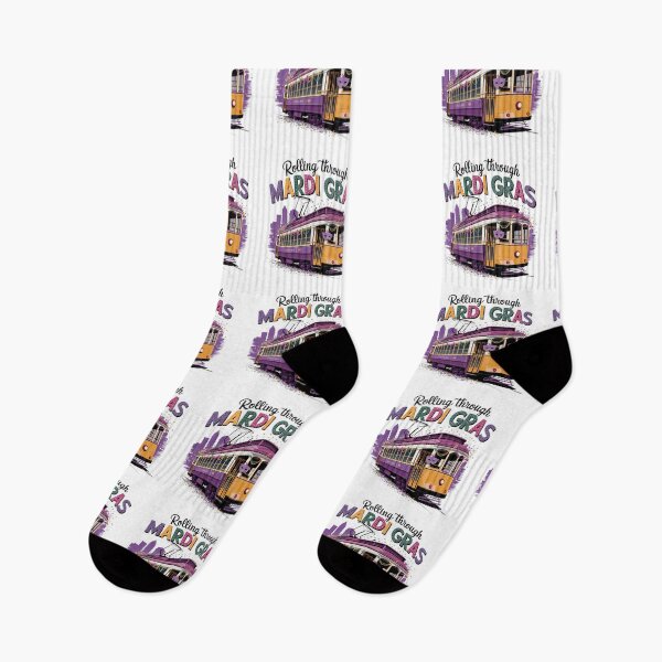 Item preview, Mardi gras New Orleans Louisiana - Rolling Through Mardi Gras Streetcar  designed and sold by stickercuffs.