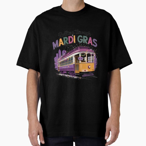 Aperçu de l'œuvre Mardi gras à la Nouvelle-Orléans en Louisiane - Le tramway de Mardi Gras créée et vendue par stickercuffs.