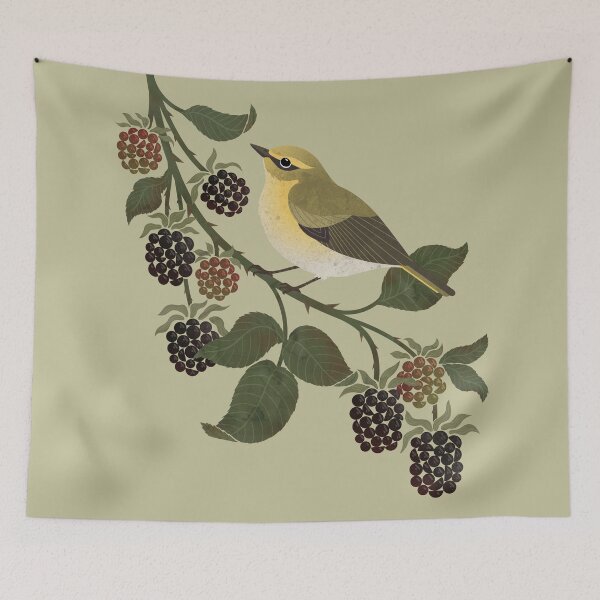 Item preview, Chiffchaff in Blackberries designed and sold by littleclyde.